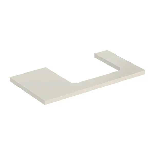 Mobilier Baie - Blat pentru lavoar Geberit One cu decupaj in dreapta gri nisip lucios 90 cm