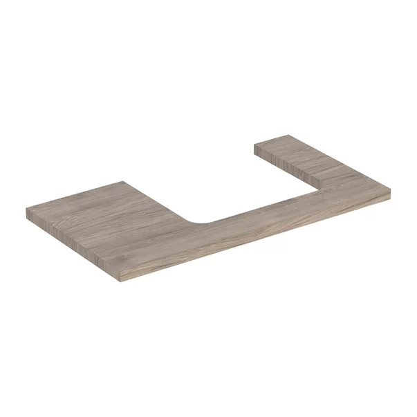 Mobilier Baie - Blat pentru lavoar Geberit One cu decupaj in dreapta nuc american Hickory 90 cm