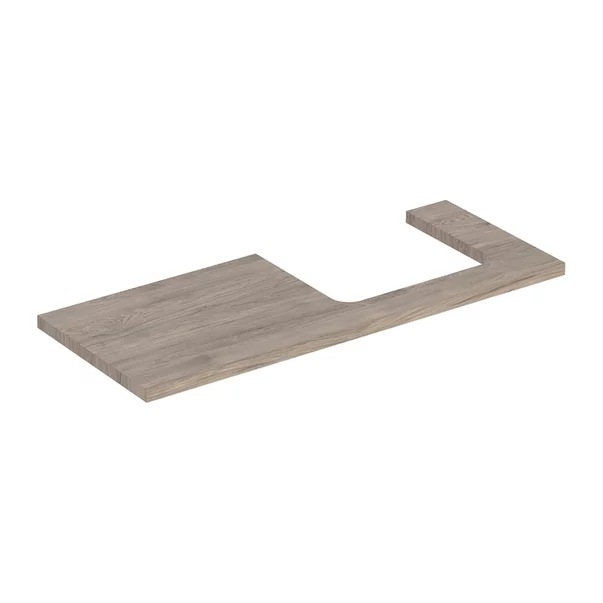 Mobilier Baie - Blat pentru lavoar Geberit One cu decupaj in dreapta nuc american Hickory 120 cm