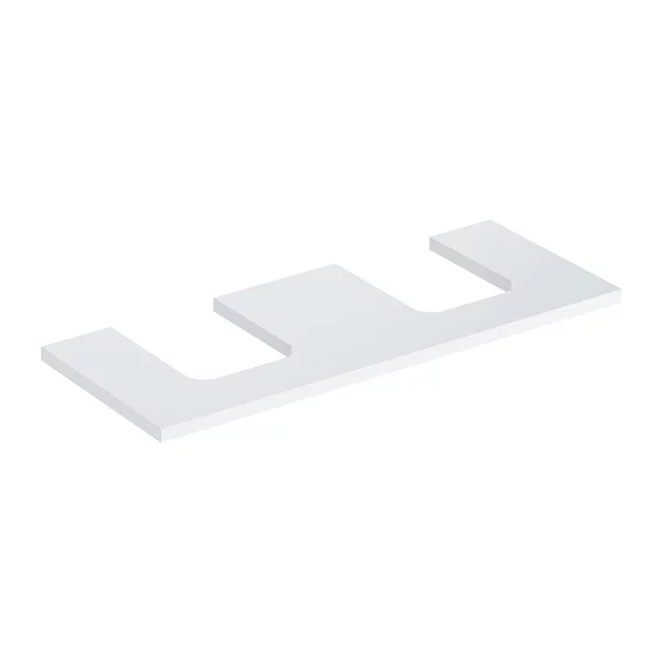Mobilier Baie - Blat pentru lavoar Geberit One cu decupaj dublu 120 cm alb lucios