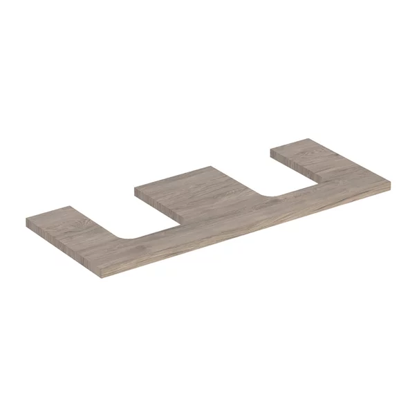 Mobilier Baie - Blat pentru lavoar Geberit One cu decupaj dublu 120 cm nuc american Hickory
