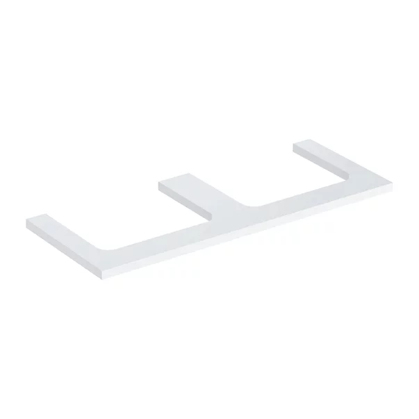 Mobilier Baie - Blat pentru lavoar Geberit One cu decupaj dublu alb lucios 120 cm