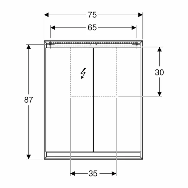 Dulap cu oglinda Geberit One ComfortLight 75 cm aluminiu eloxat [2]