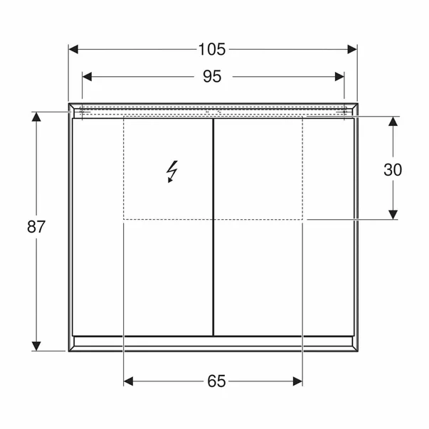 Dulap cu oglinda Geberit One ComfortLight 105 cm aluminiu eloxat [2]