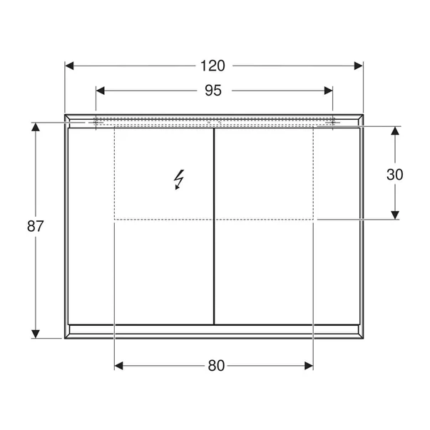 Dulap cu oglinda Geberit One ComfortLight 120 cm alb [2]