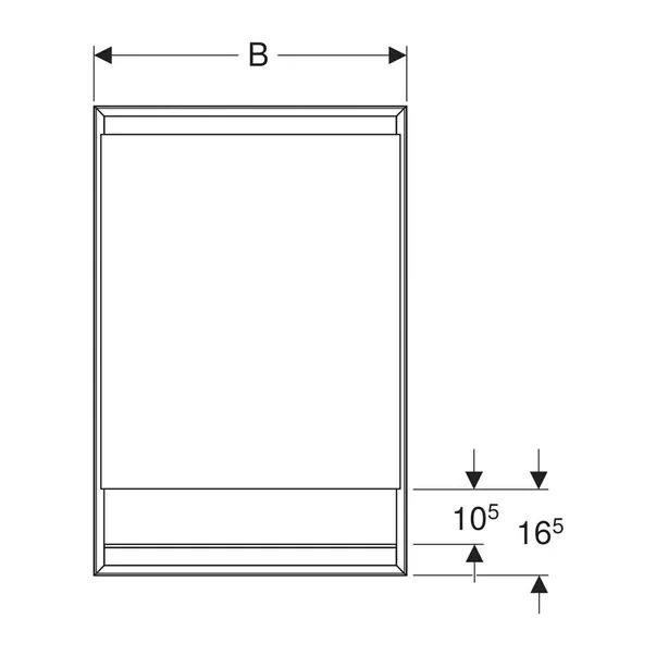 Dulap incastrat cu oglinda si nisa Geberit One ComfortLight 60 cm dreapta aluminiu eloxat [2]