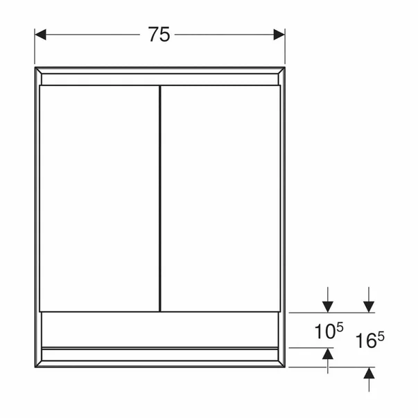 Dulap incastrat cu oglinda si nisa Geberit One ComfortLight 75 cm aluminiu eloxat [2]