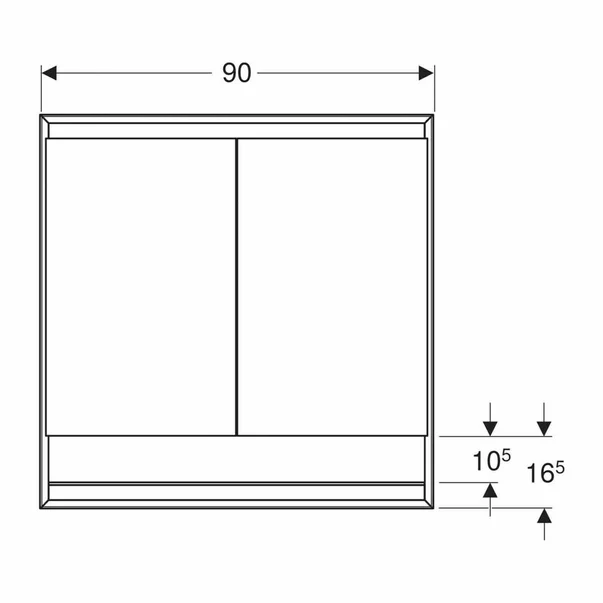 Dulap incastrat cu oglinda si nisa Geberit One ComfortLight 90 cm aluminiu eloxat [2]