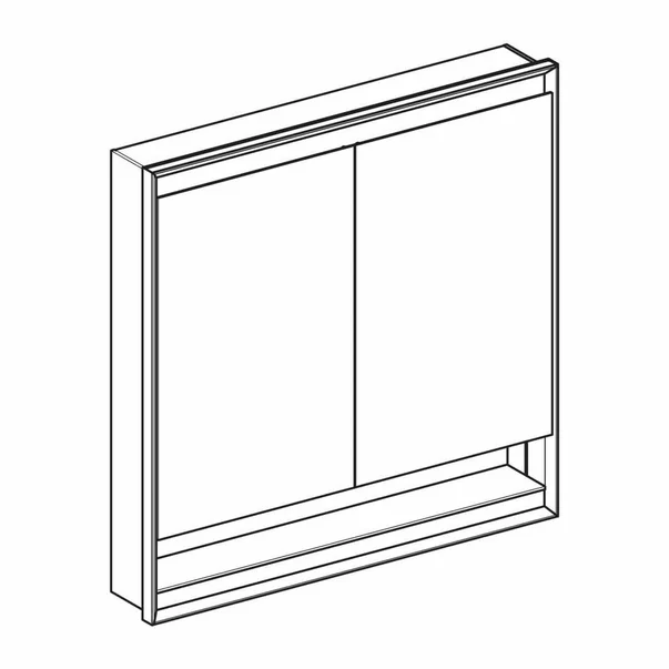 Dulap incastrat cu oglinda si nisa Geberit One ComfortLight 90 cm aluminiu eloxat [5]