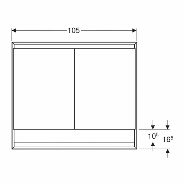 Dulap incastrat cu oglinda si nisa Geberit One ComfortLight 105 cm aluminiu eloxat [2]