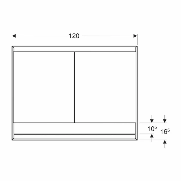 Dulap incastrat cu oglinda si nisa Geberit One ComfortLight 120 cm aluminiu eloxat [2]