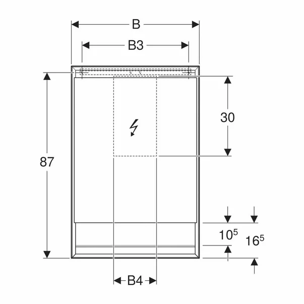 Dulap cu oglinda si nisa Geberit One ComfortLight stanga 60 cm aluminiu eloxat [2]