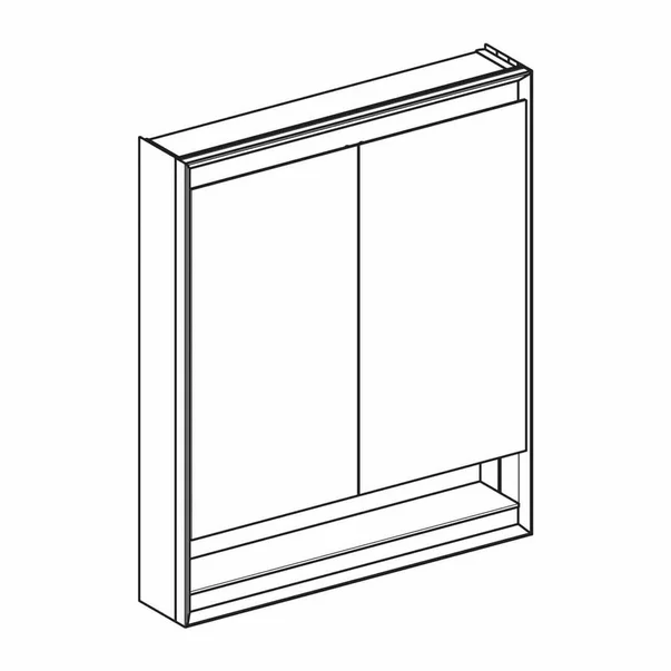 Dulap cu oglinda si nisa Geberit One ComfortLight 75 cm aluminiu eloxat [5]
