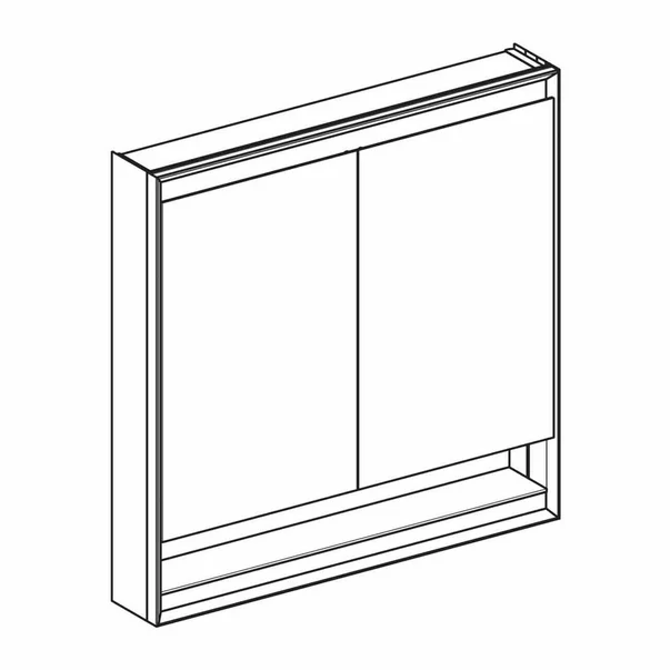 Dulap cu oglinda si nisa Geberit One ComfortLight 90 cm aluminiu eloxat [5]