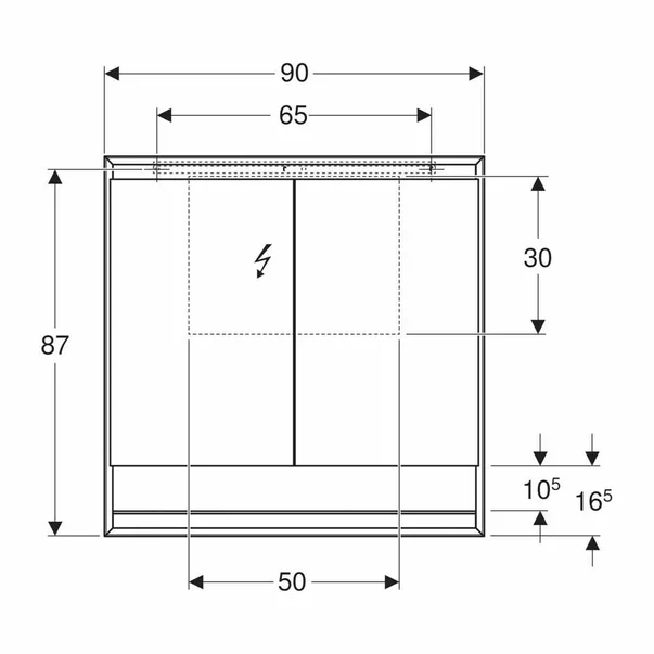 Dulap cu oglinda si nisa Geberit One ComfortLight 90 cm alb [2]