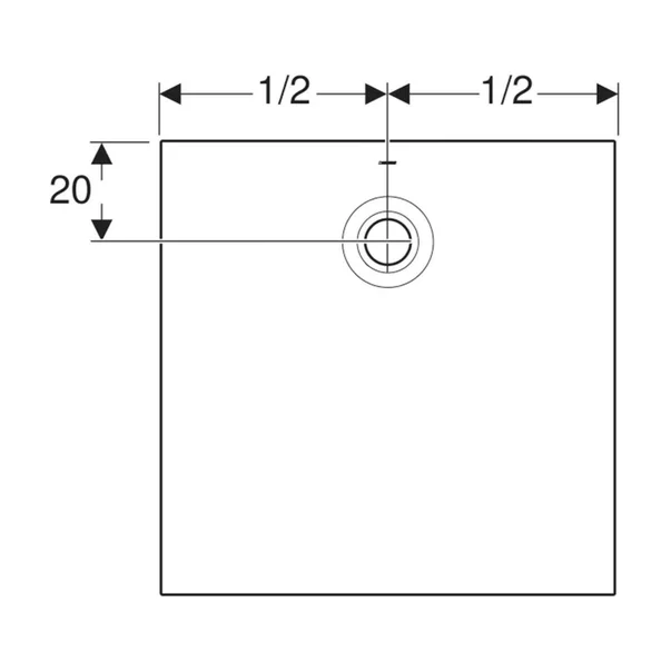 Cadita de dus patrata Geberit Olona alb 80x80 cm [2]