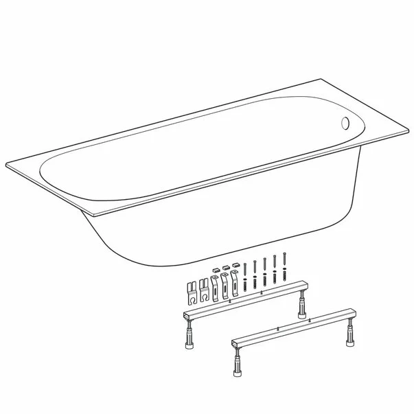 Cada dreptunghiulara Geberit Soana 170x70 cm cu scurgere laterala [2]