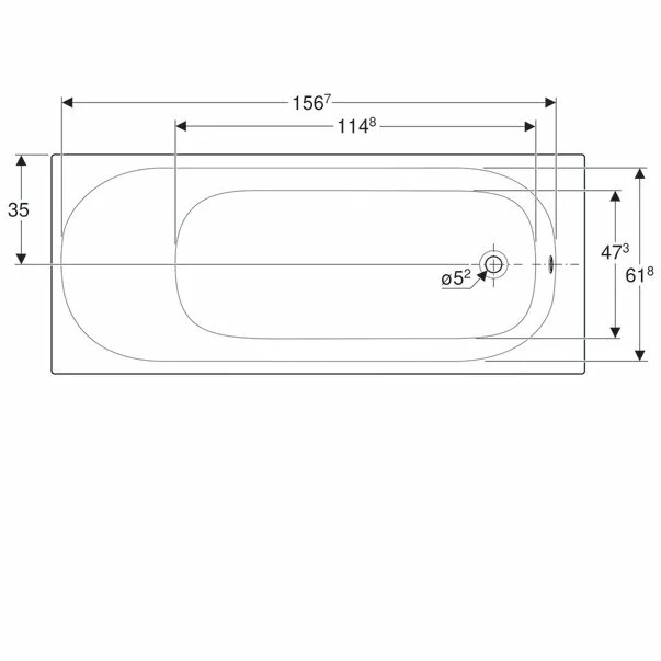 Cada dreptunghiulara Geberit Soana 170x70 cm cu scurgere laterala [3]