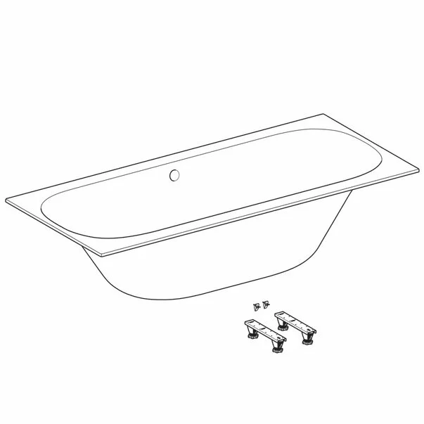 Cada dreptunghiulara Geberit Soana duo 170x75 cm cu scurgere centrala [3]