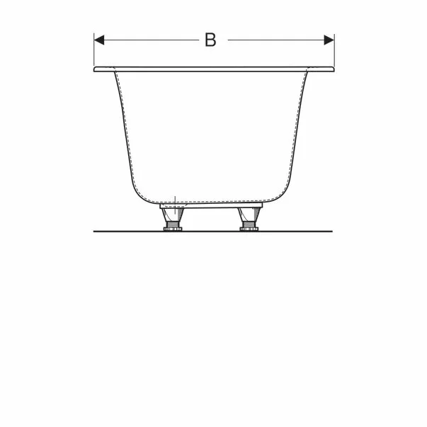 Cada dreptunghiulara Geberit Soana duo 170x75 cm cu scurgere centrala [6]