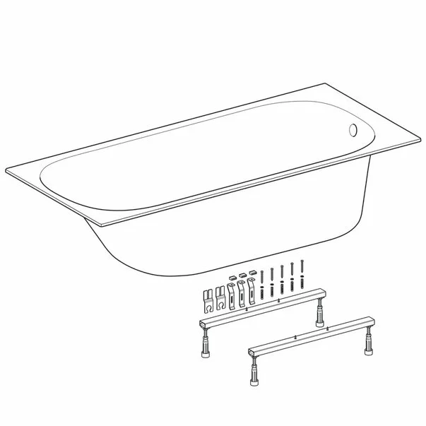 Cada dreptunghiulara Geberit Soana 170x75 cm cu scurgere laterala [3]