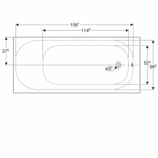 Cada dreptunghiulara Geberit Soana 170x75 cm cu scurgere laterala [4]