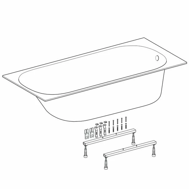 Cada dreptunghiulara Geberit Soana 180x80 cm cu scurgere laterala [2]