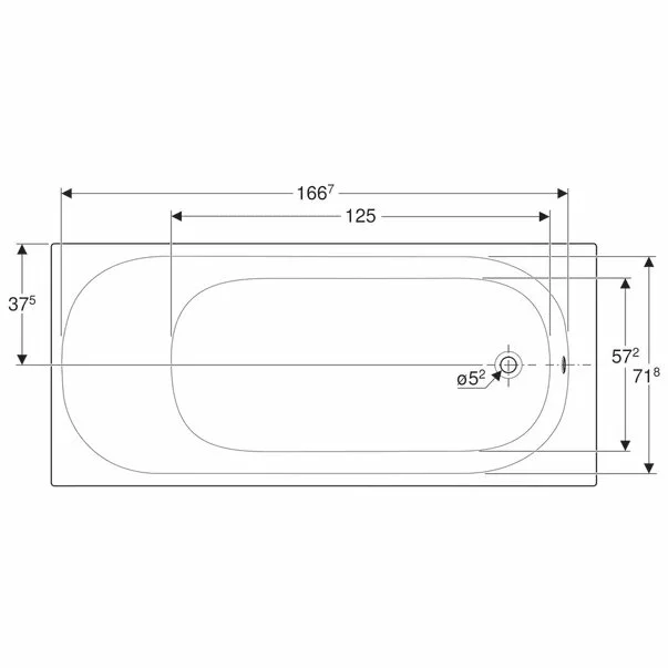 Cada dreptunghiulara Geberit Soana 180x80 cm cu scurgere laterala [4]