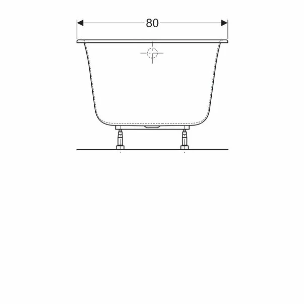 Cada dreptunghiulara Geberit Soana 180x80 cm cu scurgere laterala [5]