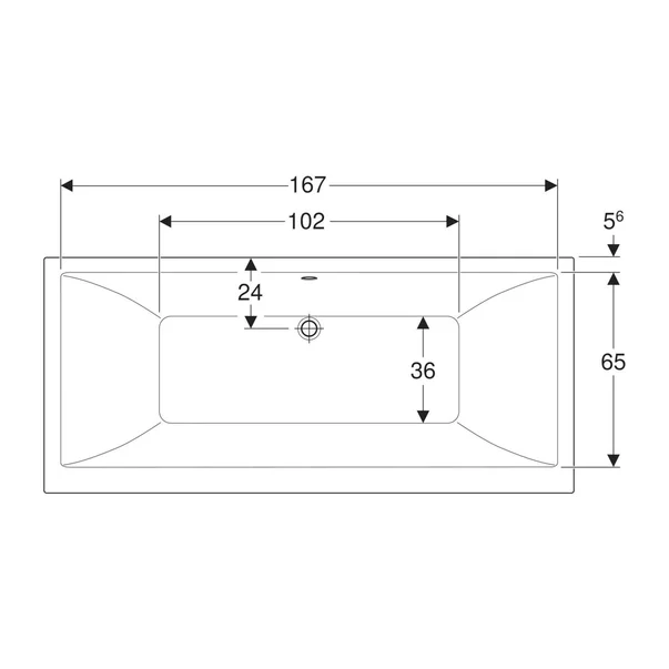 Cada baie dreptunghiulara Geberit Selnova Square Duo 180x80 cm [2]
