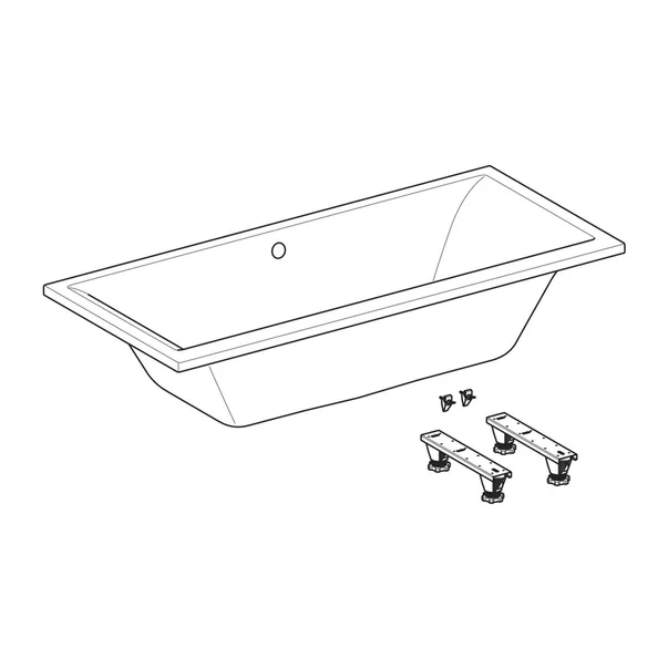 Cada baie dreptunghiulara Geberit Selnova Square Duo 180x80 cm [3]