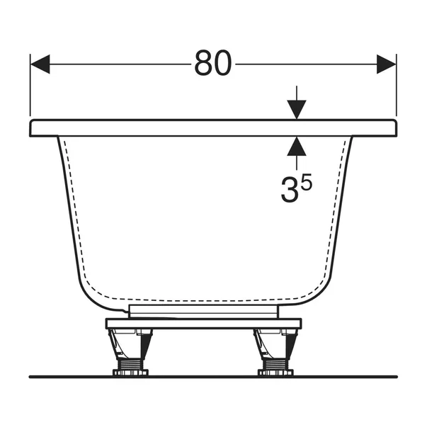 Cada baie dreptunghiulara Geberit Selnova Square Duo 180x80 cm [5]