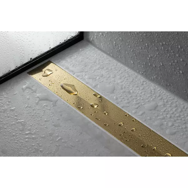 Set rigola pentru dus plus capac Hansgrohe RainDrain Flex ajustabil 80 cm auriu lucios [7]