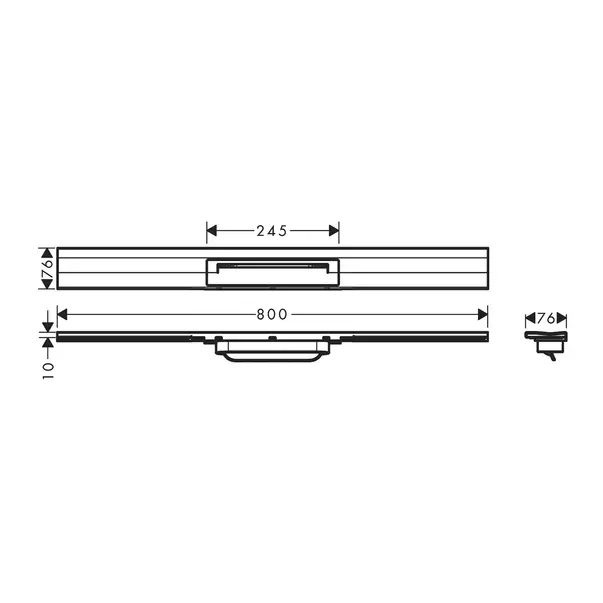 Set rigola pentru dus plus capac Hansgrohe RainDrain Flex ajustabil negru - crom periat 80 cm [3]