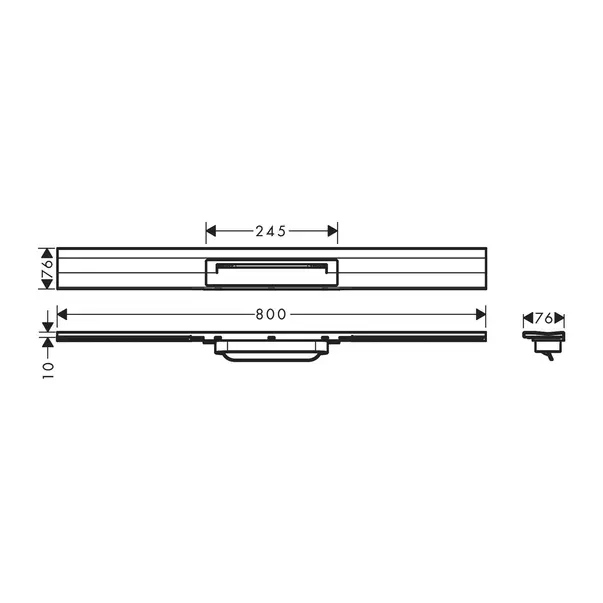 Capac pentru rigola de dus Hansgrohe RainDrain Flex ajustabil 80 cm negru mat [3]