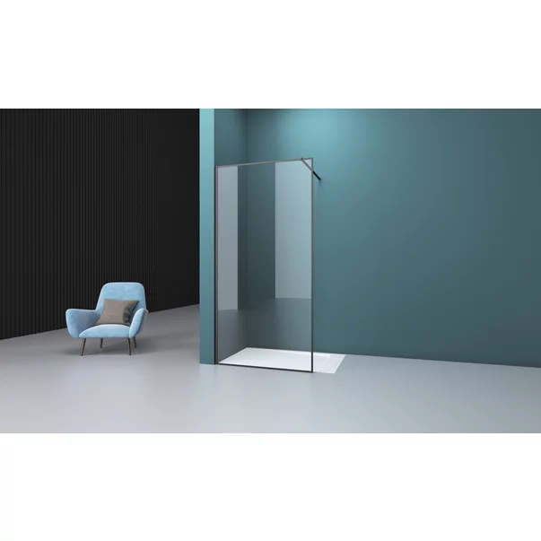 Paravan de dus tip Walk-in negru mat Rune Borr 100x200 cm [1]