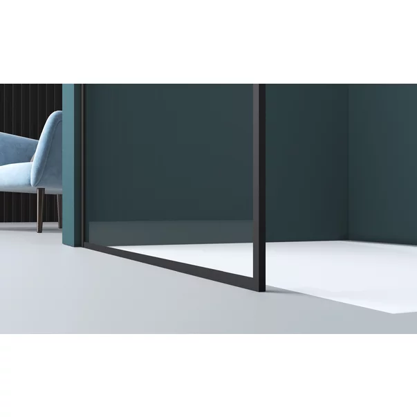 Paravan de dus tip Walk-in negru mat Rune Borr 100x200 cm [2]