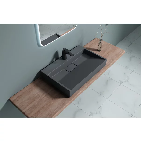 Lavoar negru din compozit pe blat Rune Garm 70 cm [1]