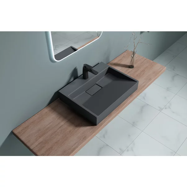 Lavoar negru din compozit pe blat Rune Garm 60 cm [1]