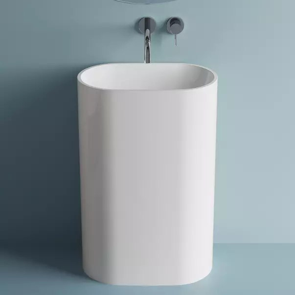 Baie - Lavoar freestanding Marmite Chira alb mat