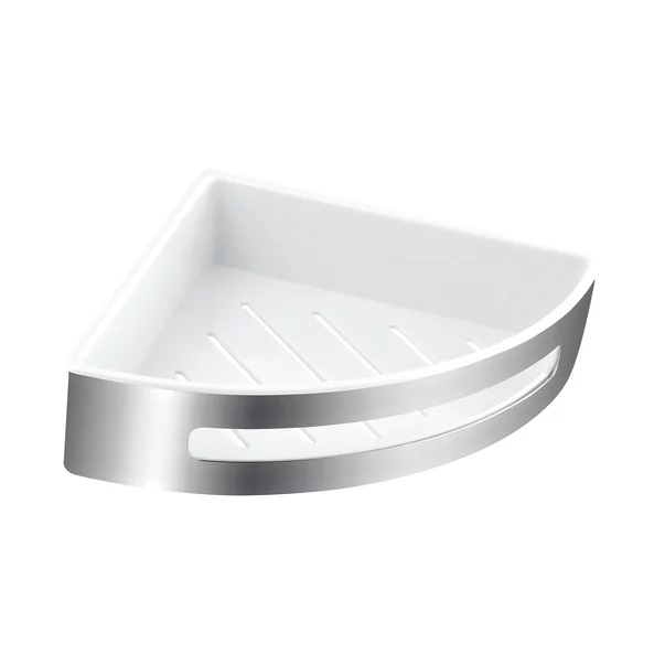 Accesorii dus - Etajera dus de colt Ferro Emotion alb - inox lucios
