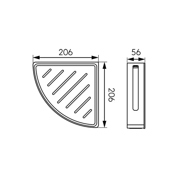 Etajera dus de colt Ferro Emotion alb - inox lucios [2]