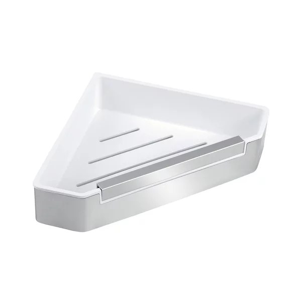Etajera dus de colt Ferro Emotion cu racleta pentru sticla alb - inox [1]