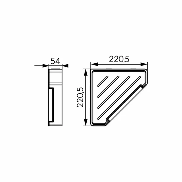 Etajera dus de colt Ferro Emotion cu racleta pentru sticla alb - inox [2]