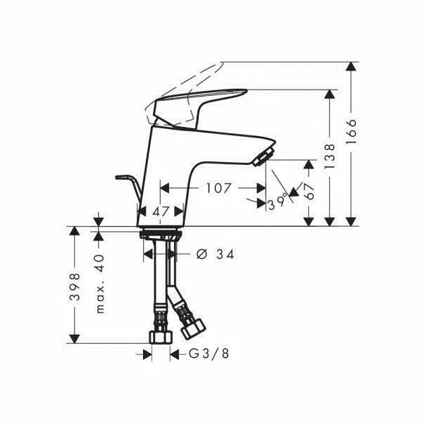 Baterie lavoar Hansgrohe Logis 70 monocomanda crom lucios [3]