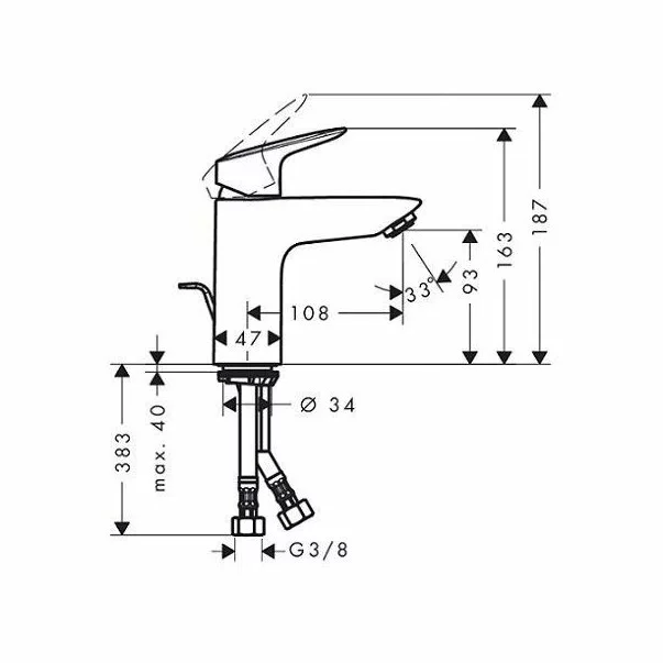 Set baterii Hansgrohe Logis 100 lavoar dus si set dus crom lucios [3]