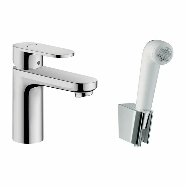 Baterii baie - Baterie lavoar Hansgrohe Vernis Blend 100 crom lucios cu dus igiena intima