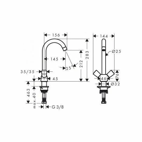 Baterie bucatarie Hansgrohe Logis dubla comanda crom [3]