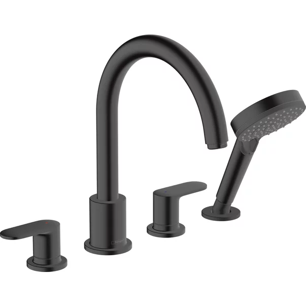 Baterii cada - Baterie cada - dus Hansgrohe Vernis Blend 4 elemente negru cu set de dus
