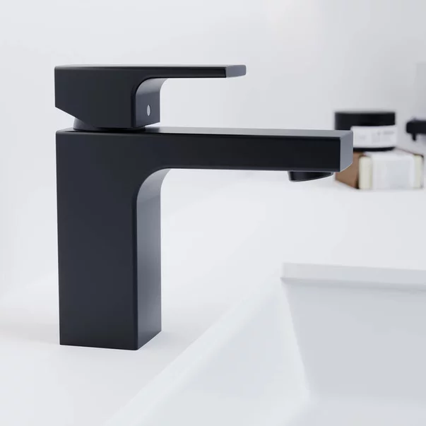 Baterie lavoar Hansgrohe Vernis Shape 100 monocomanda negru mat [2]